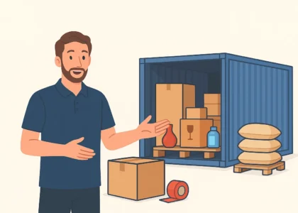 ilustrasi packing kontainer